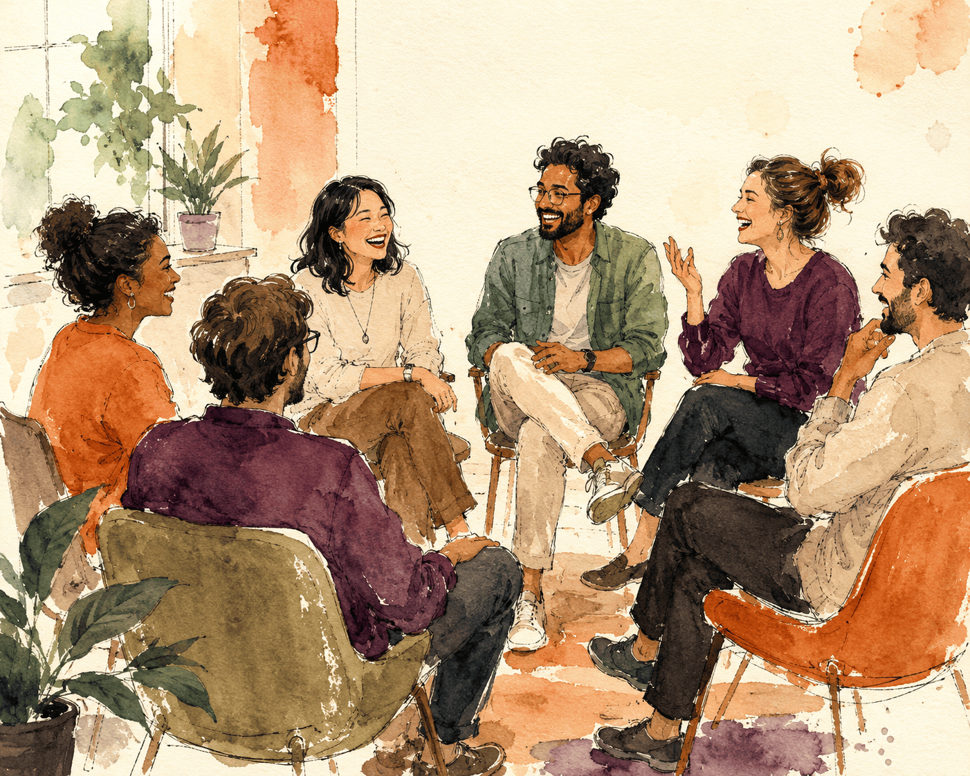 A leadership team in a playful, focused session